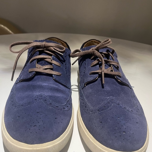 Cole Haan CT13806 Mens Oxfords Wing Tip Lace Up 12M Blue Suede - Picture 5 of 7